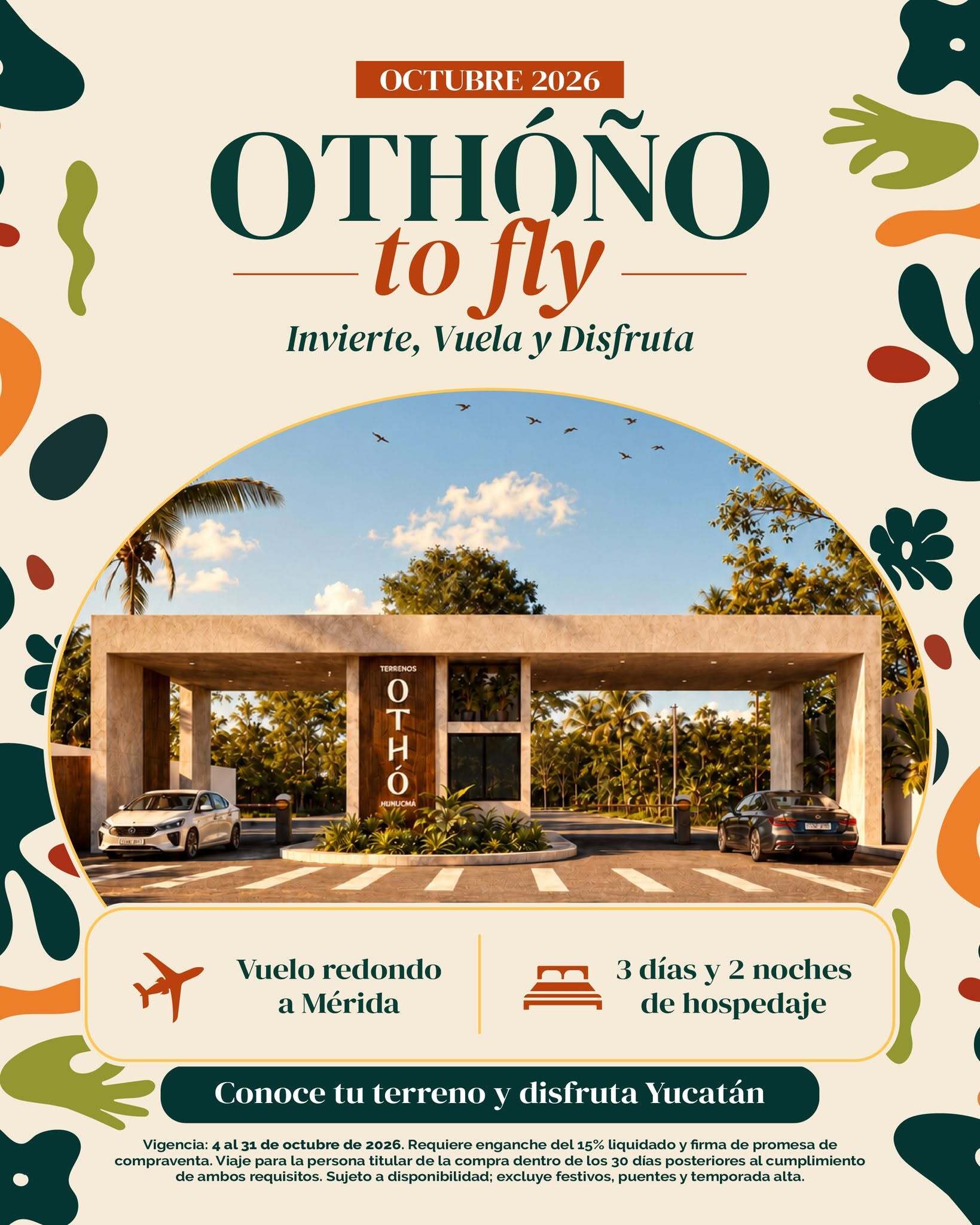 Promoción OTHÓÑO to fly: vuelo redondo a Mérida y hospedaje. Consulta condiciones en la imagen.